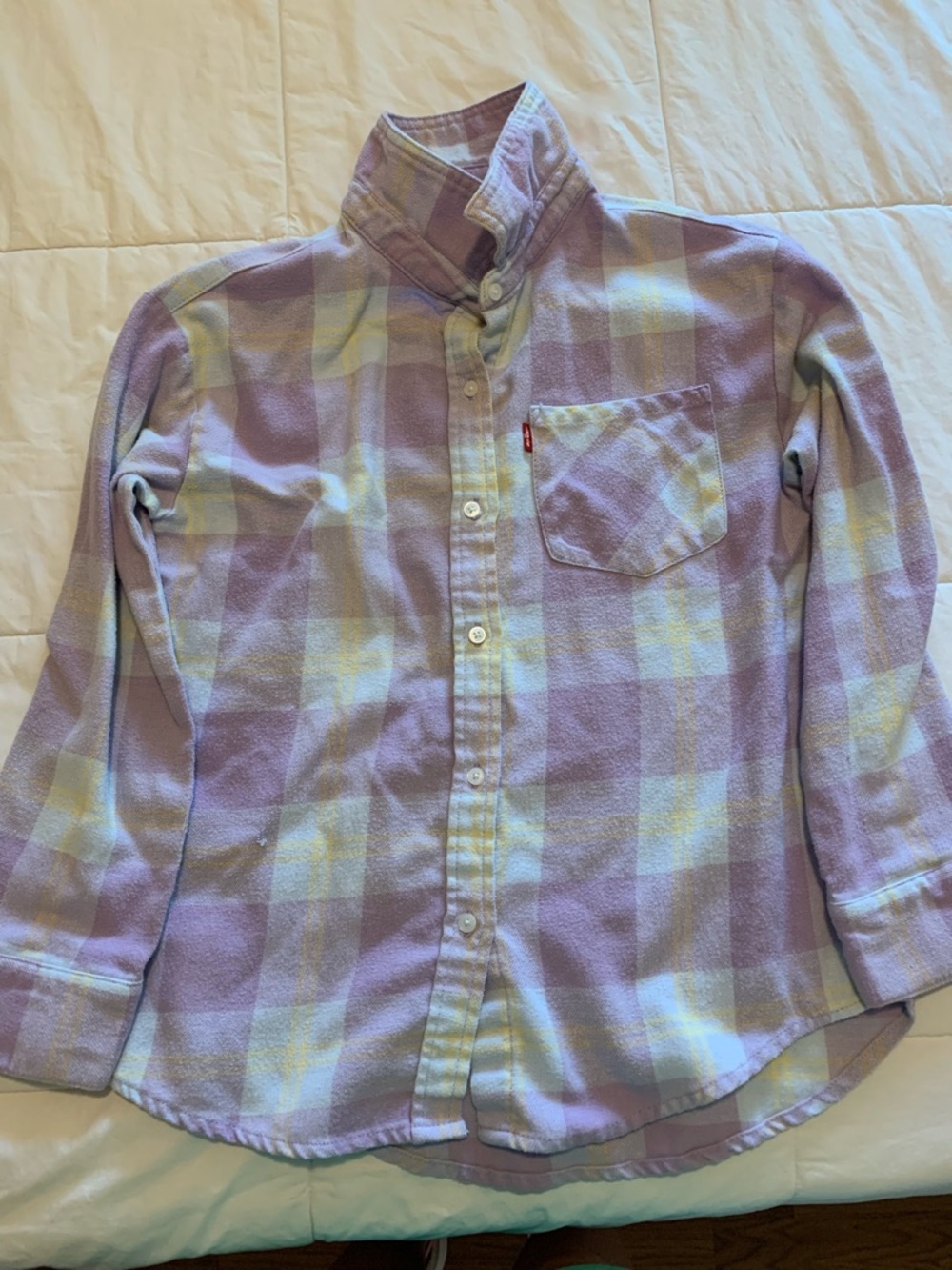 Levi's Lavender and Cream Plaid Button-Down Shirt